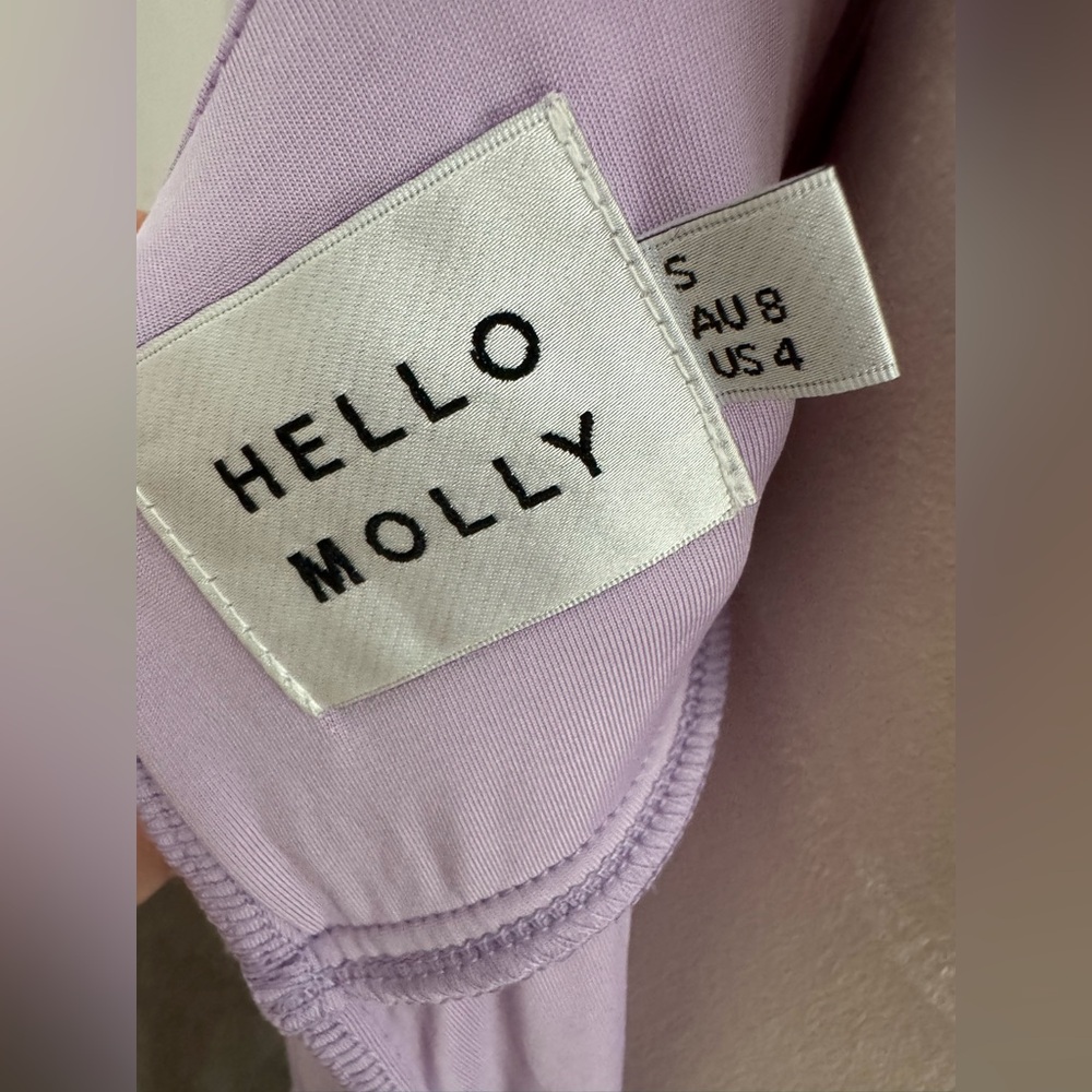 Hello Molly Sz4 lavender long body con polyester spandex dress - Picture 7 of 16